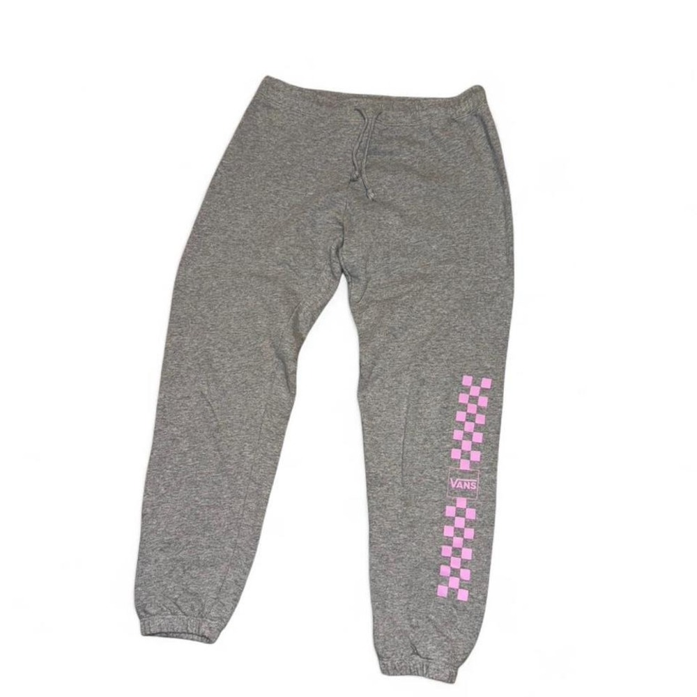 Gray with Pink Vans Sweatpants Joggers Ladies Medium‎ Skater Skateboard